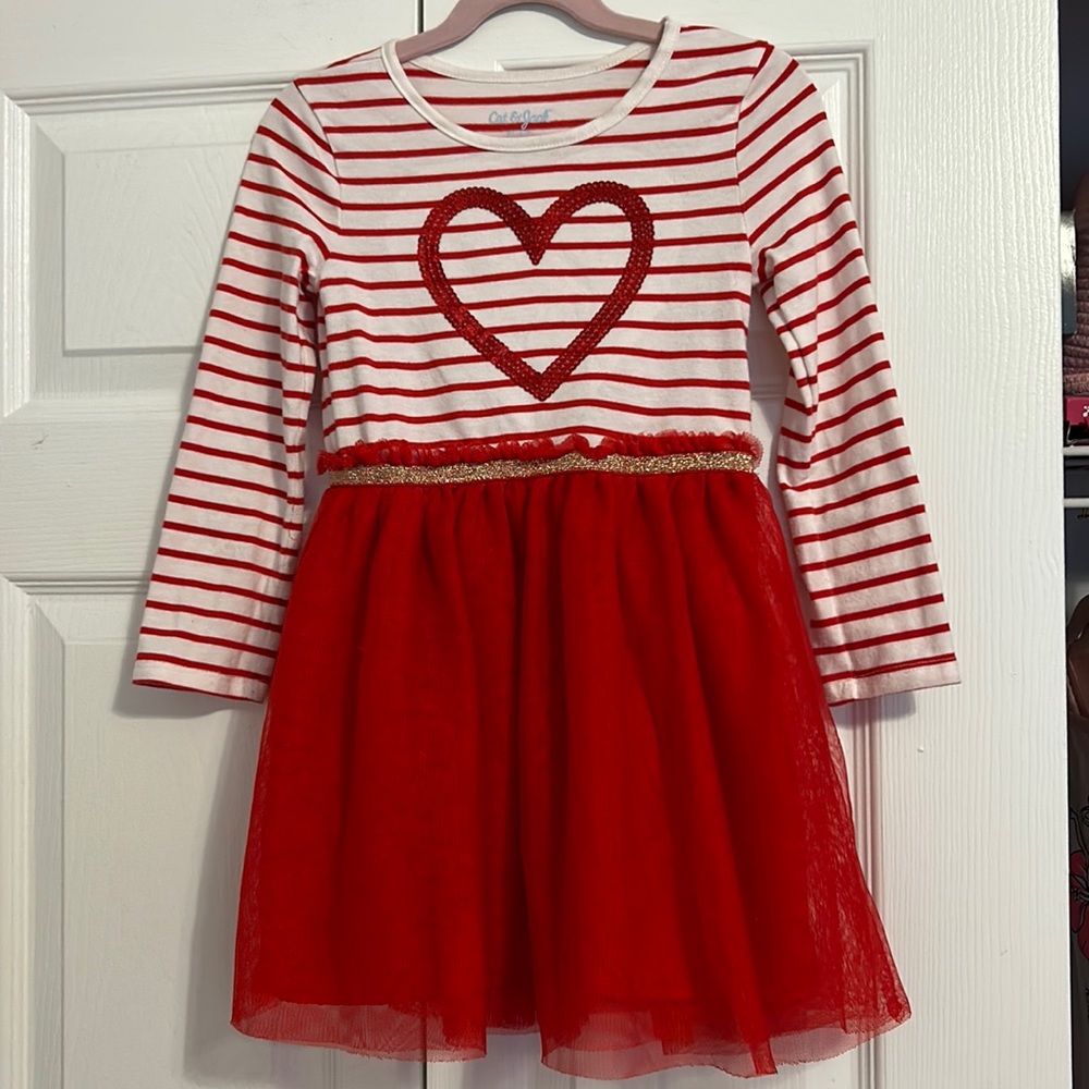 Red heart dress red